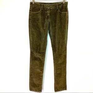 Theory | Slim Straight Green Corduroy Pants